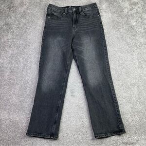 Gap Jeans Women's 8 Black Wash Straight High Rise Denim Faded